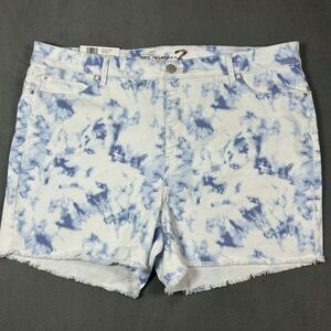 Seven7 Shorts Womens Size 24W High Rise Booty Shaper Short‎ Tied Sky NWT Reg $69